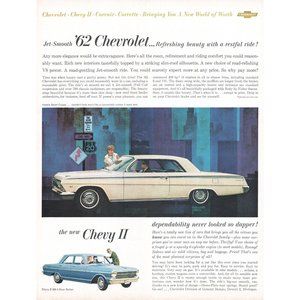 1962 Chevy Impala Sport Coupe Vintage Print Ad Wall Art Photo 10x13 Classic Car